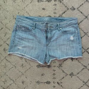 LOFT Light Wash Distressed Shorts